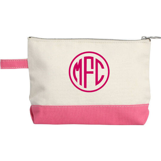 Choice of Monogram Style Canvas Make-Up Bag